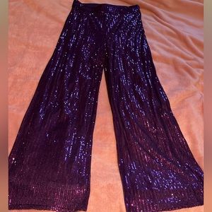 shein sequin purple pants